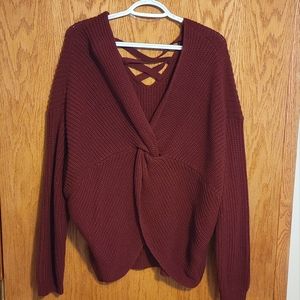 *Last Chance* Burgundy Reversible Sweater